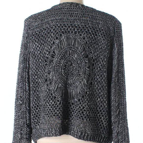 H&M gray twist knit boho jacket size 6 - Picture 7 of 7